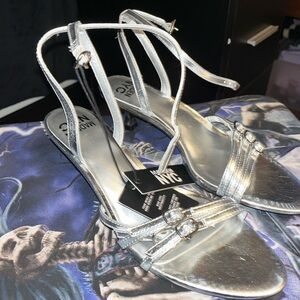 Elegant Silver Strappy Sandals